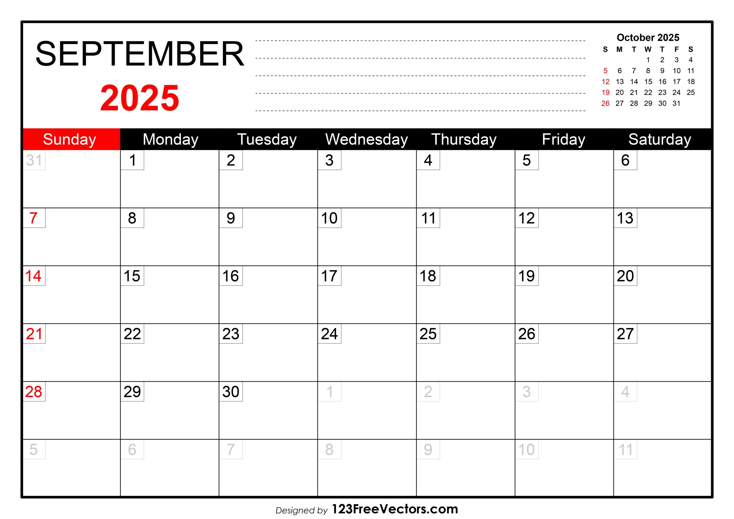 Calendar 2025 September And October