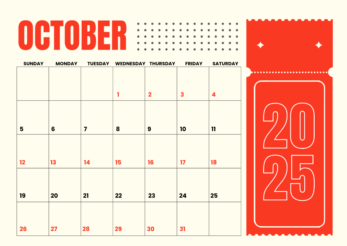 Free Modern October 2025 Calendar Template To Edit Online