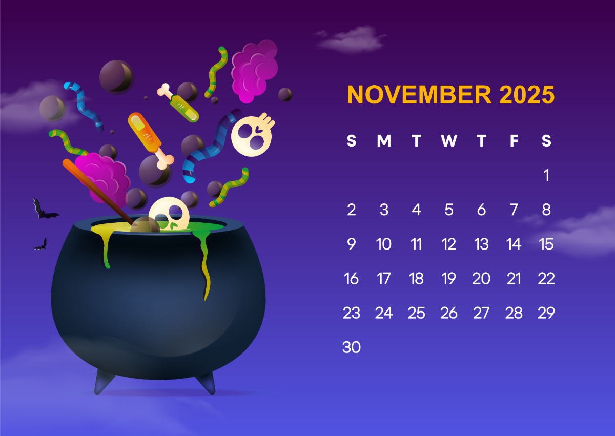 Free November 2025 Calendar Template To Edit Online