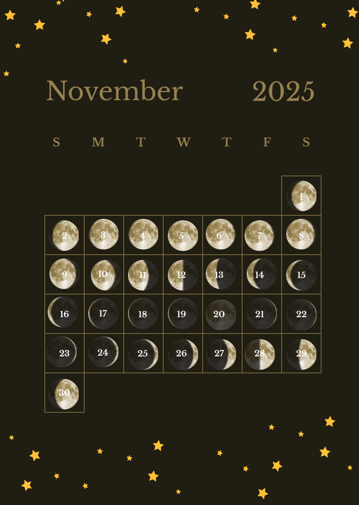 Lunar Calendar November 2025