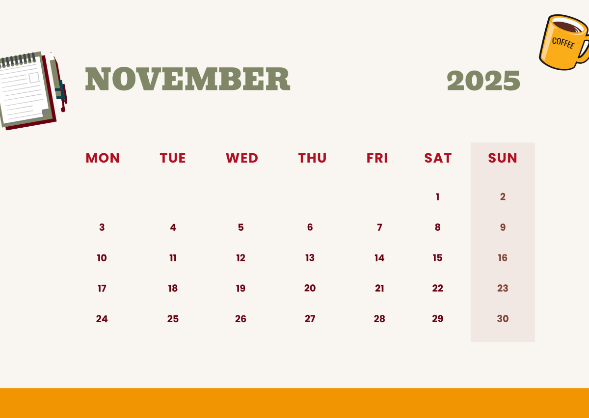 November 2025 Calendar Blank