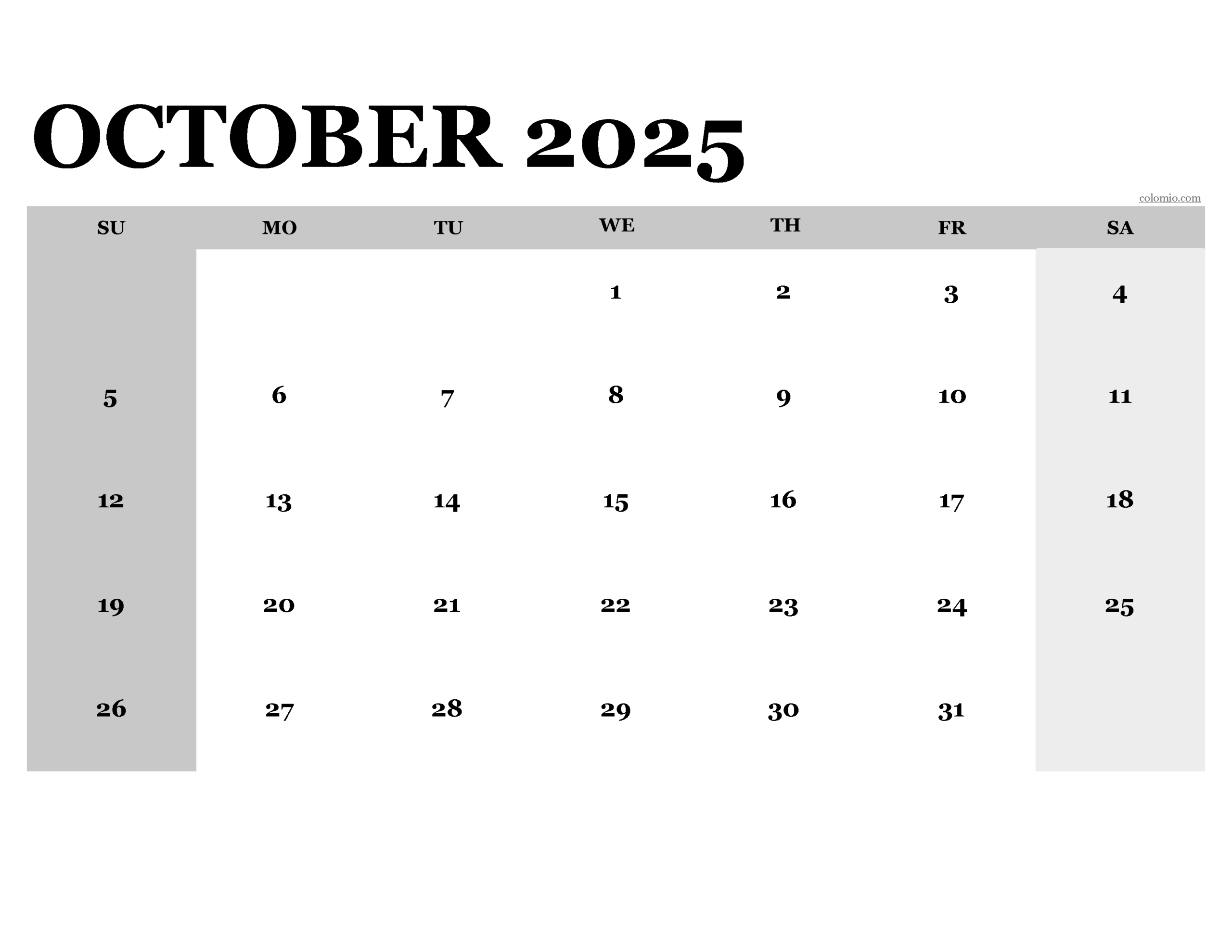 Calendar September 2025 And October 2025