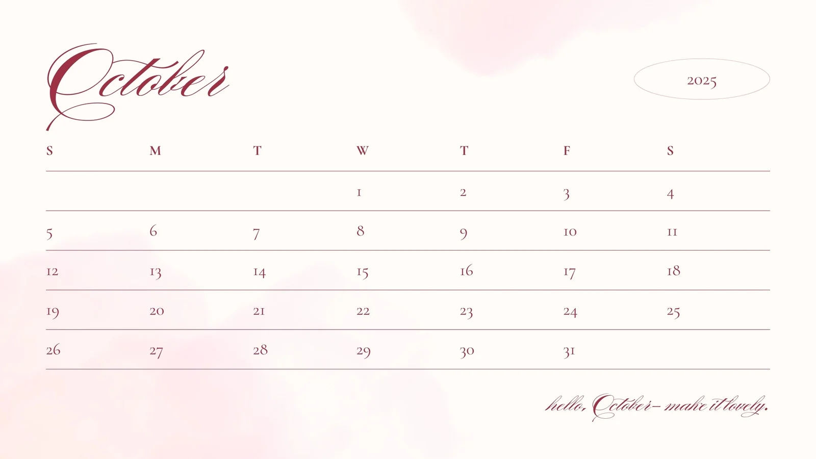Free October 2025 Calendar Templates To Customize Canva