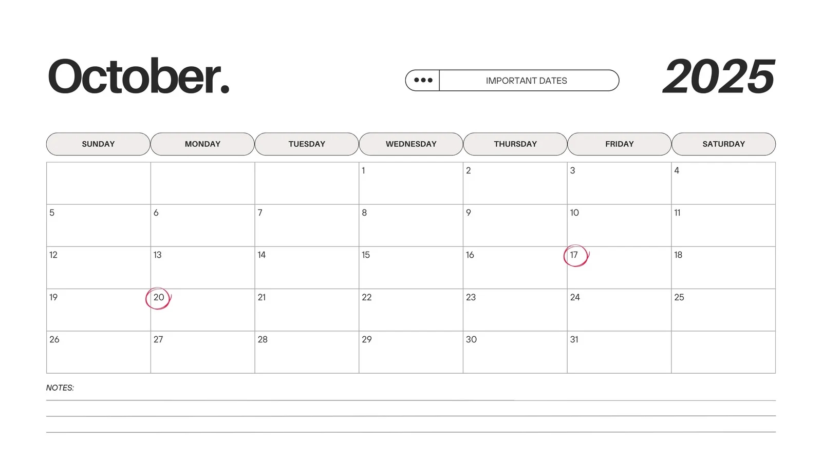 Free October 2025 Calendar Templates To Customize Canva