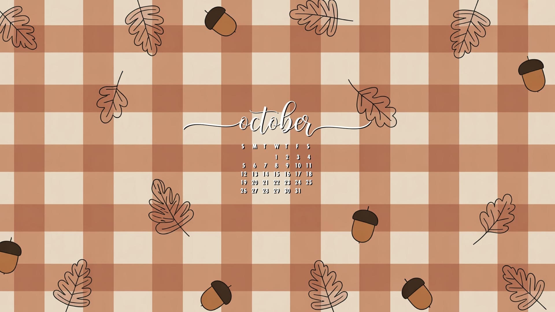 October Calendar 2025 Wallpaper