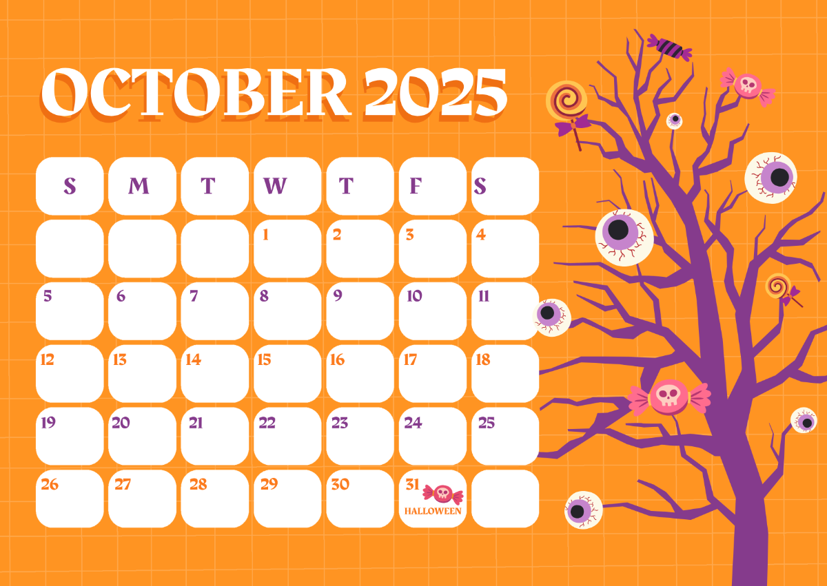 Free October 2025 Halloween Calendar Template To Edit Online