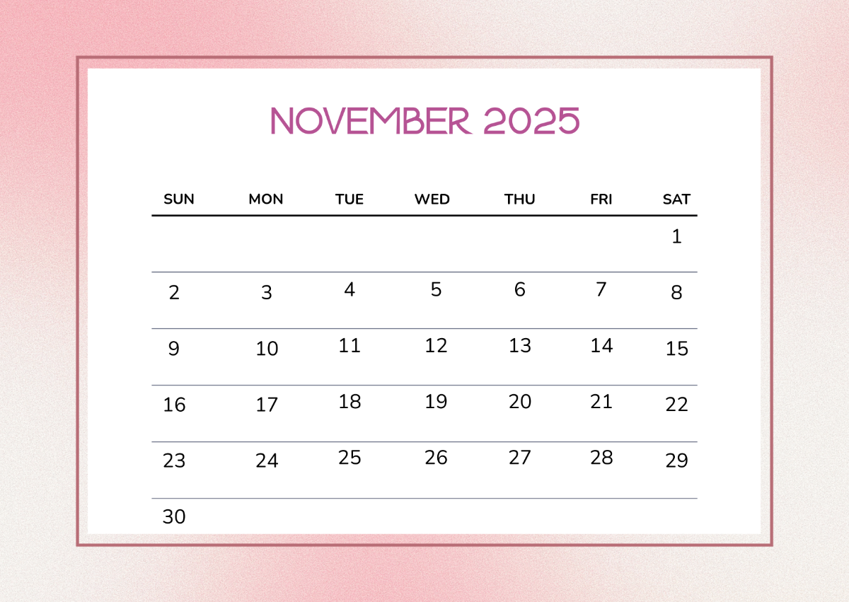 Free Printable November Calendar 2025