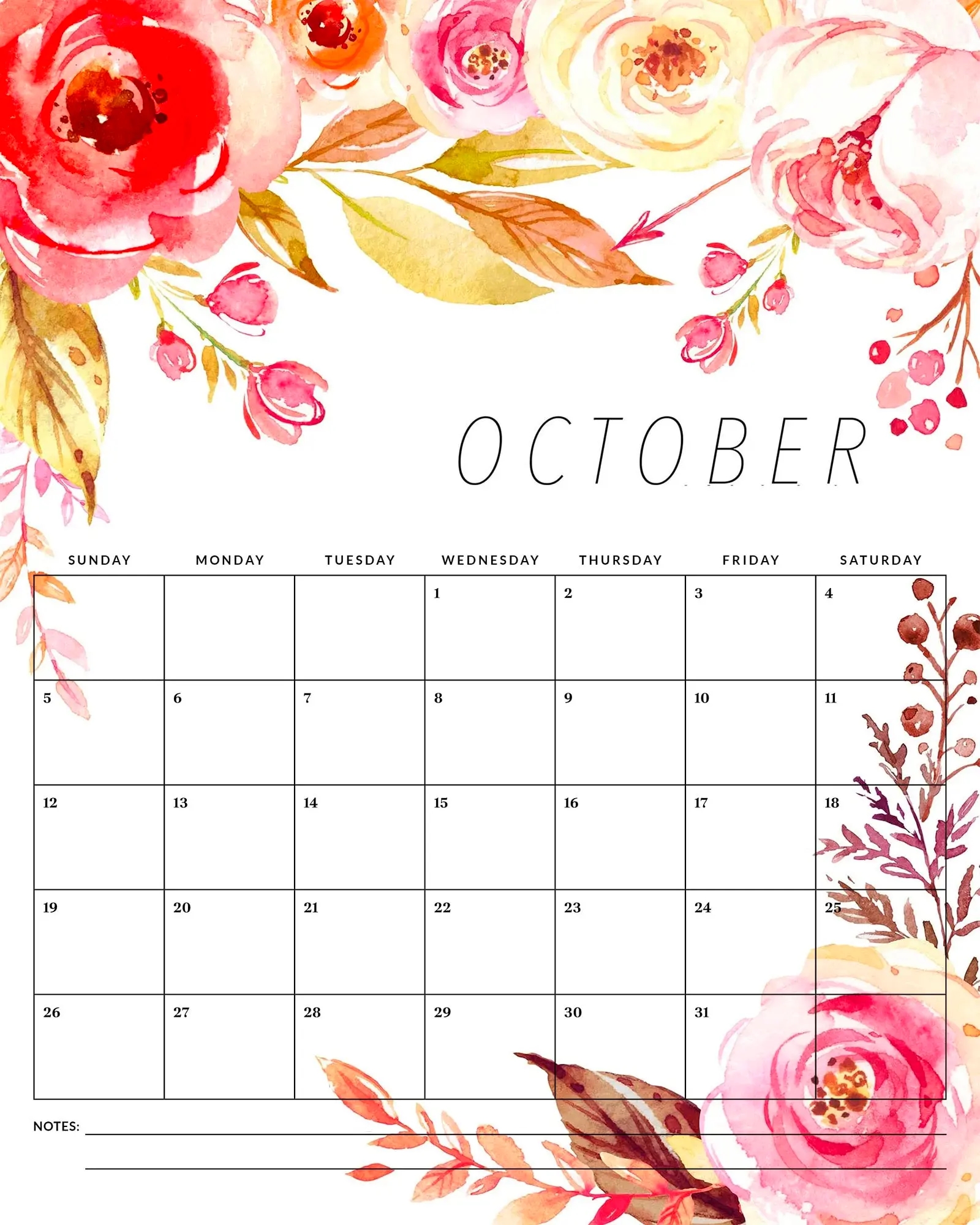 Free Printable 2025 Floral Calendar The Cottage Market
