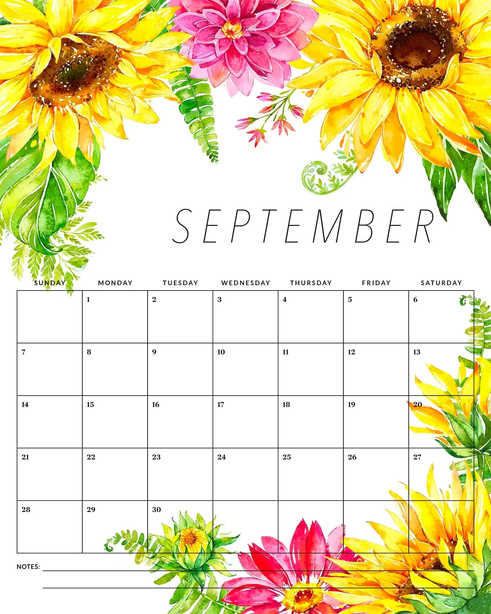 Free Printable 2025 Floral Calendar The Cottage Market