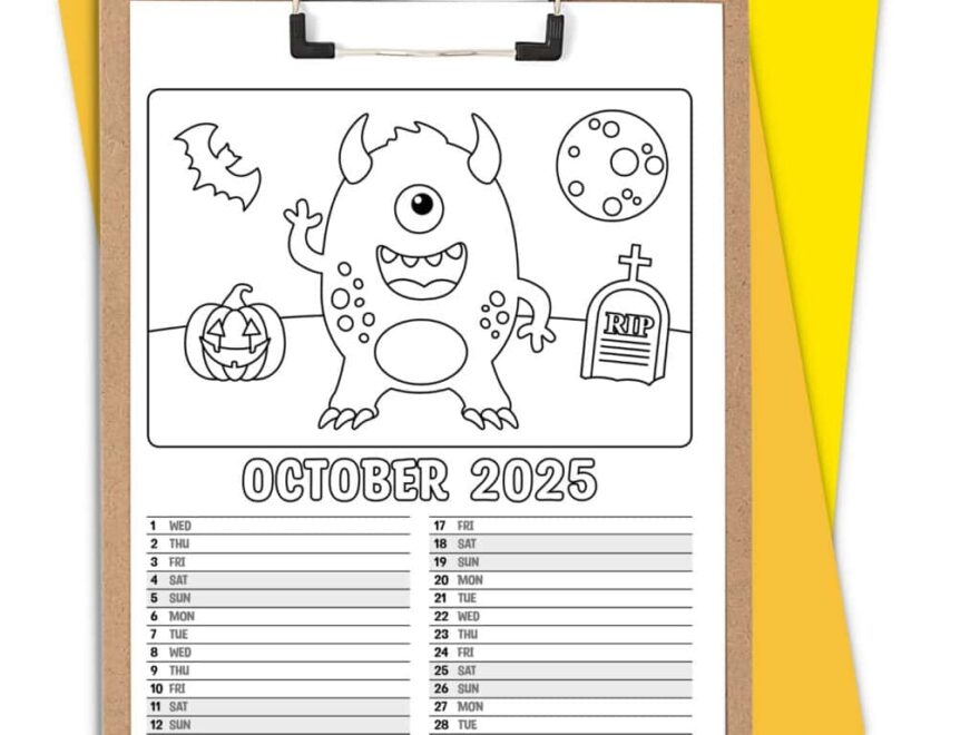 Free Printable 2025 Monthly Calendar For Kids Lined Mindfulmazing