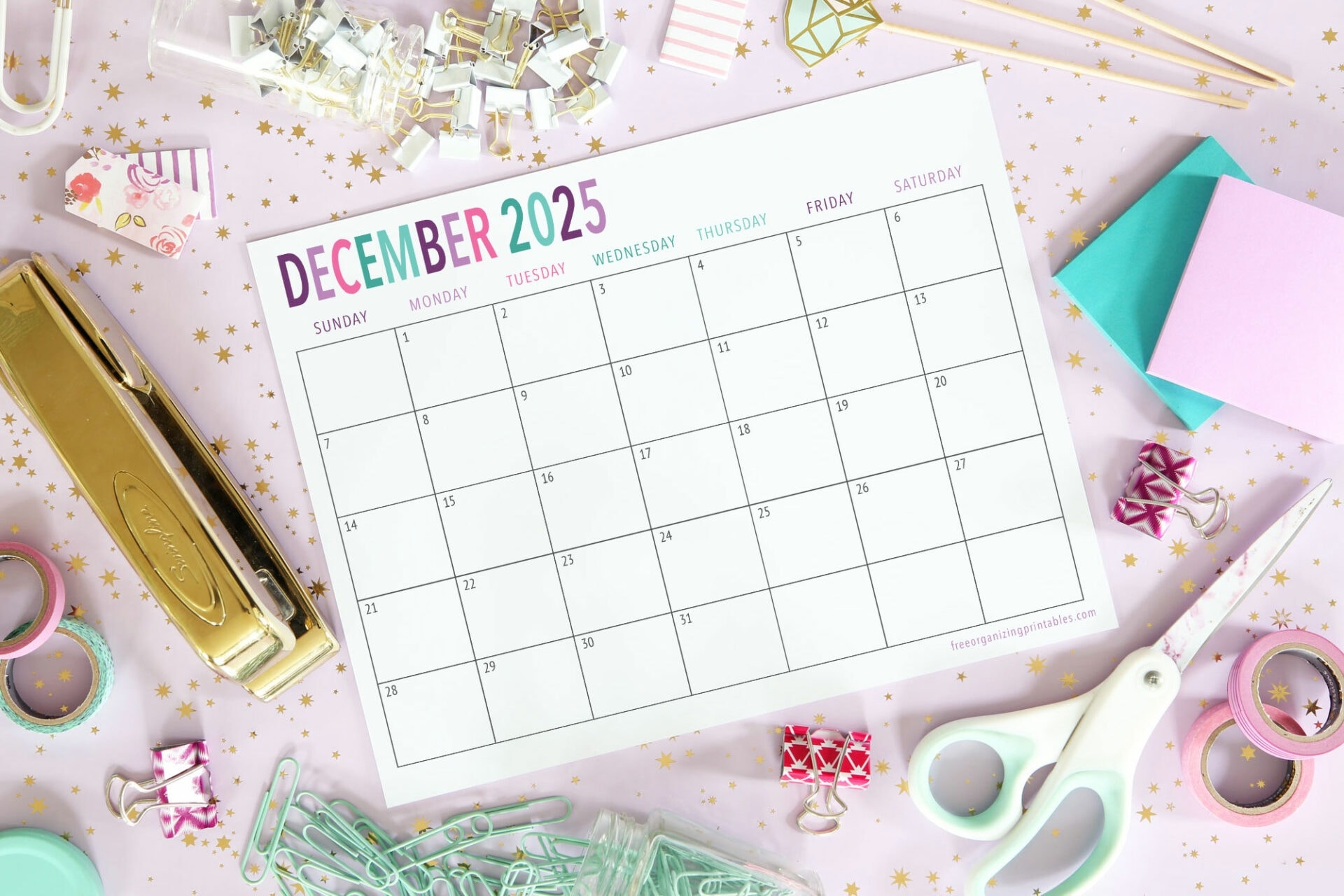 December 2025 Free Printable Calendar