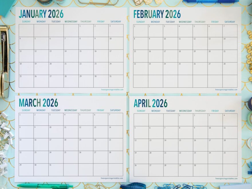 Free Printable Calendar 2026 Free Organizing Printables