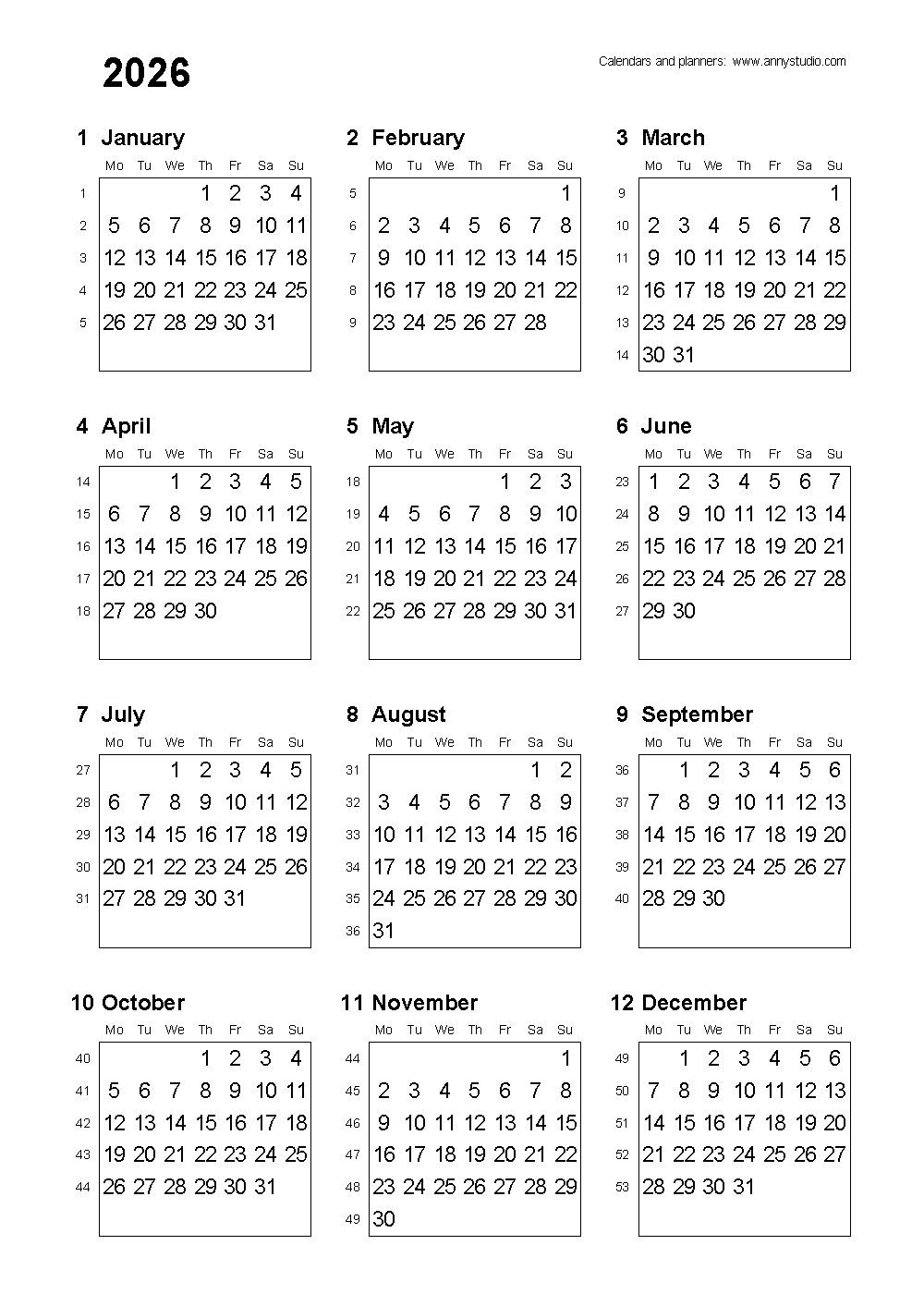 Free Printable Calendars And Planners 2025 2026 And 2027