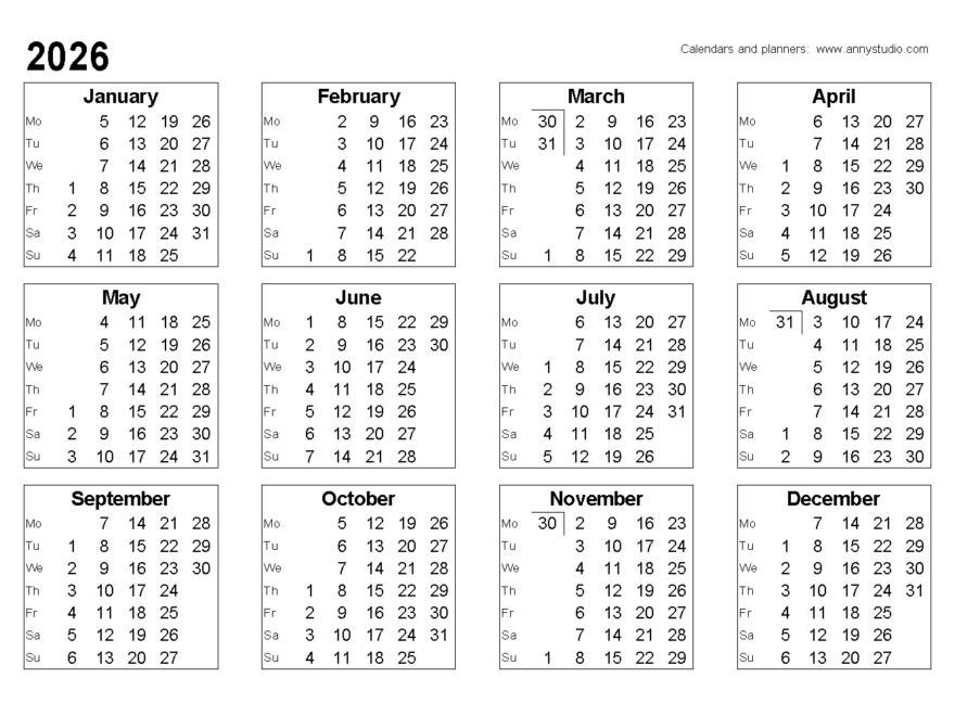 Free Printable Calendars And Planners 2025 2026 And 2027