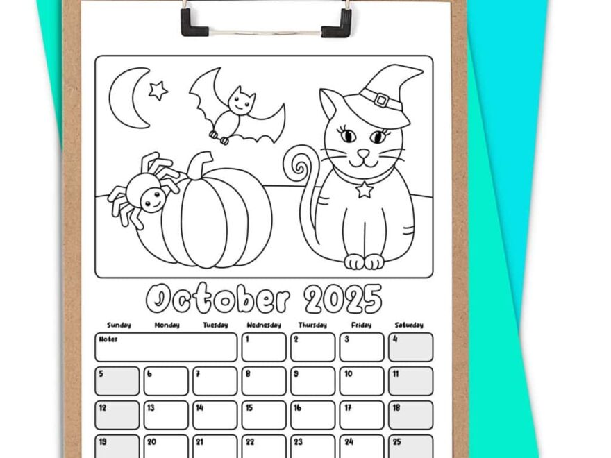 Free Printable Coloring Calendar For Kids In 2025 Mindfulmazing