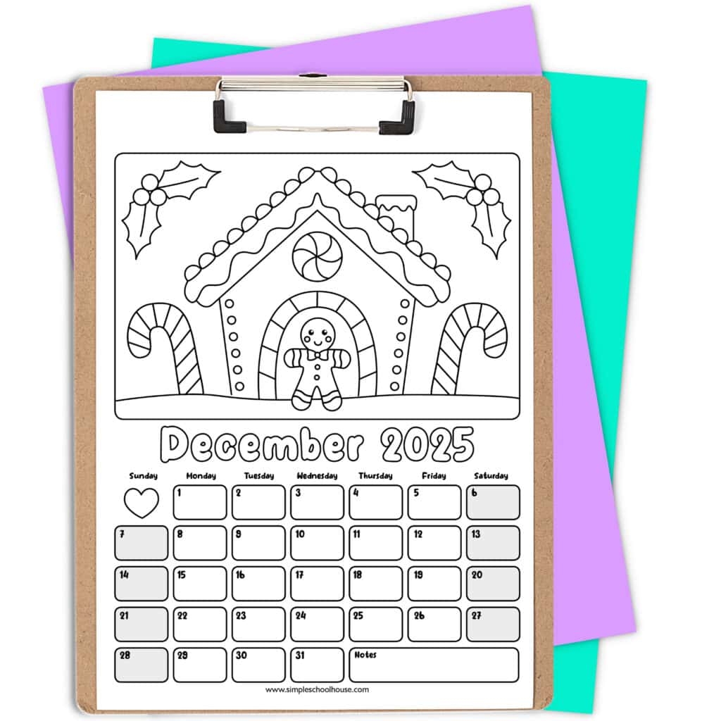 December Calendar For Kids 2025