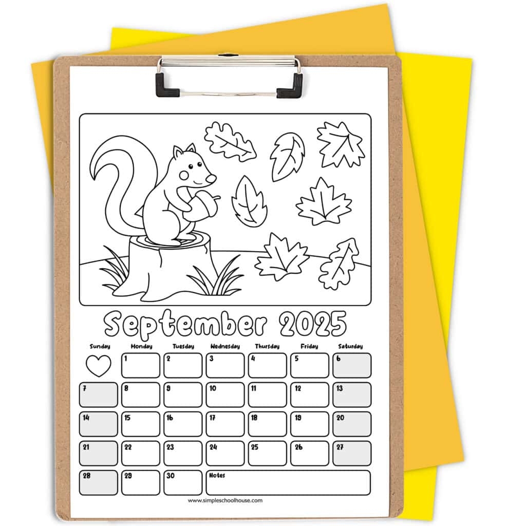 September 2025 Calendar For Kids