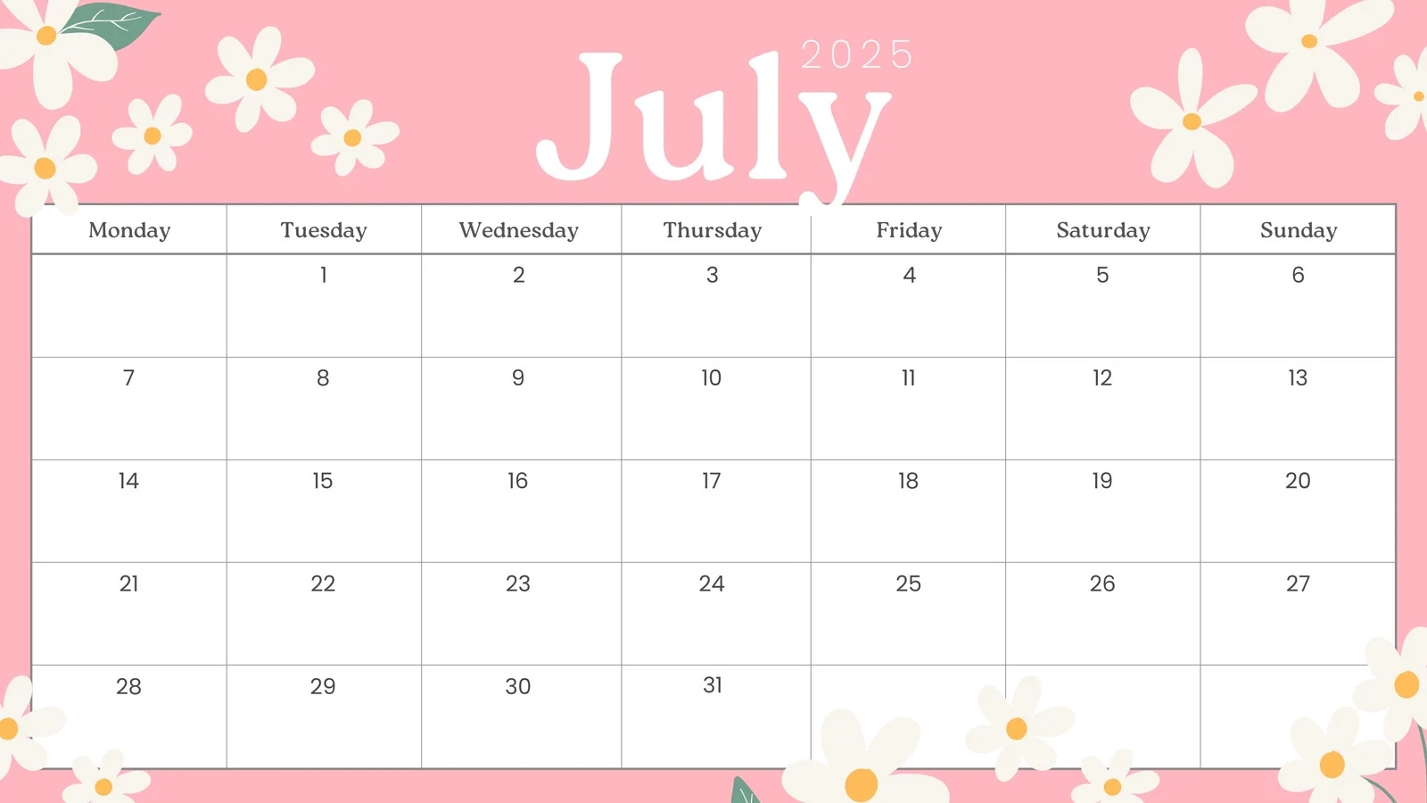 July 2025 Calendar October 2025 Calendar