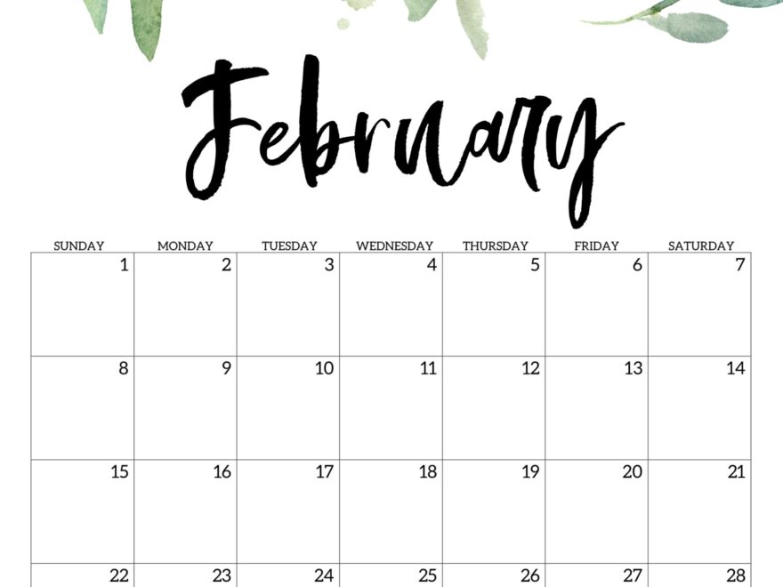 Free Printable Floral Calendar 2026 Paper Trail Design