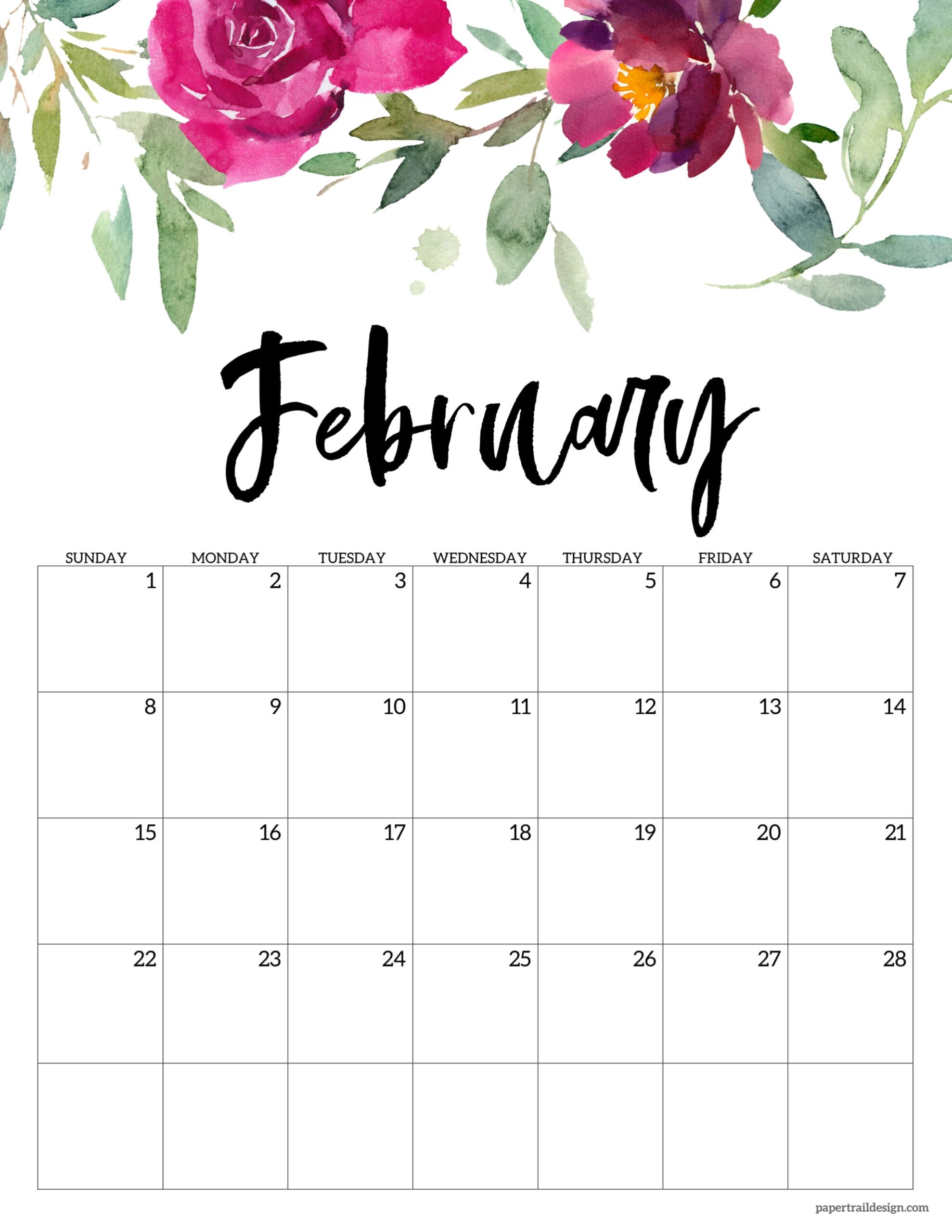 Free Printable Monthly Calendar 2026