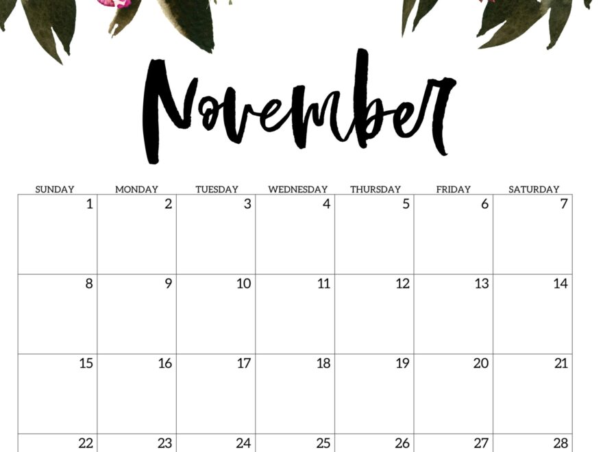 Free Printable Floral Calendar 2026 Paper Trail Design