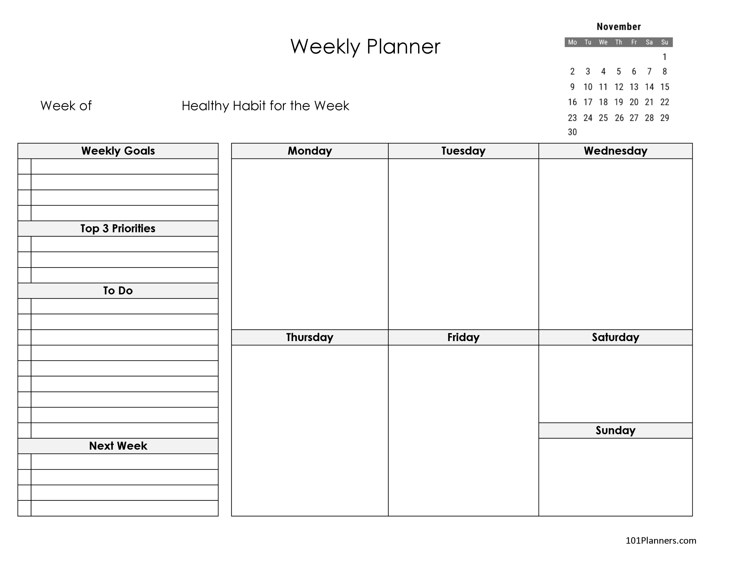 Calendar Print Out For November 2025