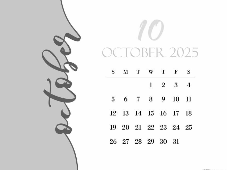 Free Printable October 2025 Calendar Customize Online