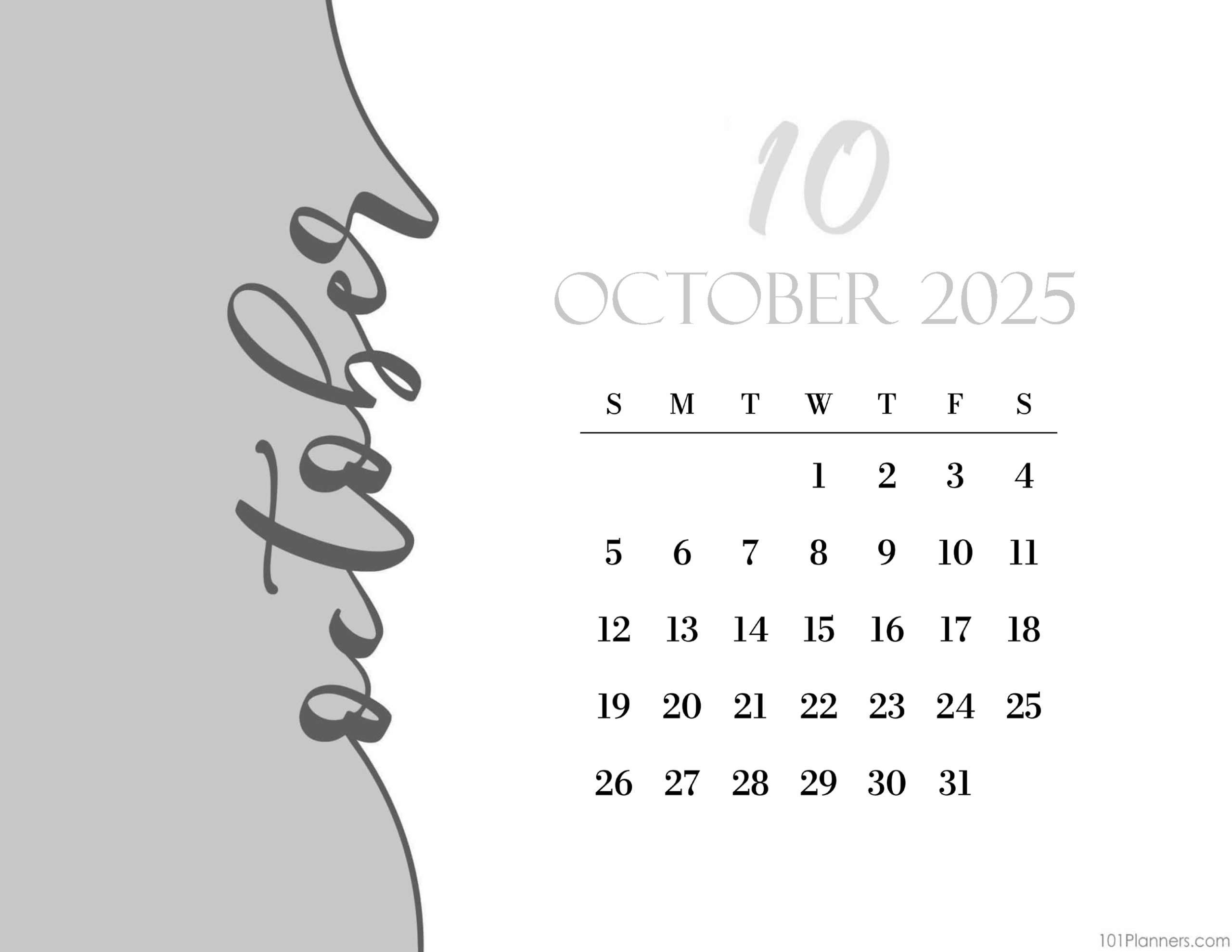 Free Printable October 2025 Calendar Customize Online