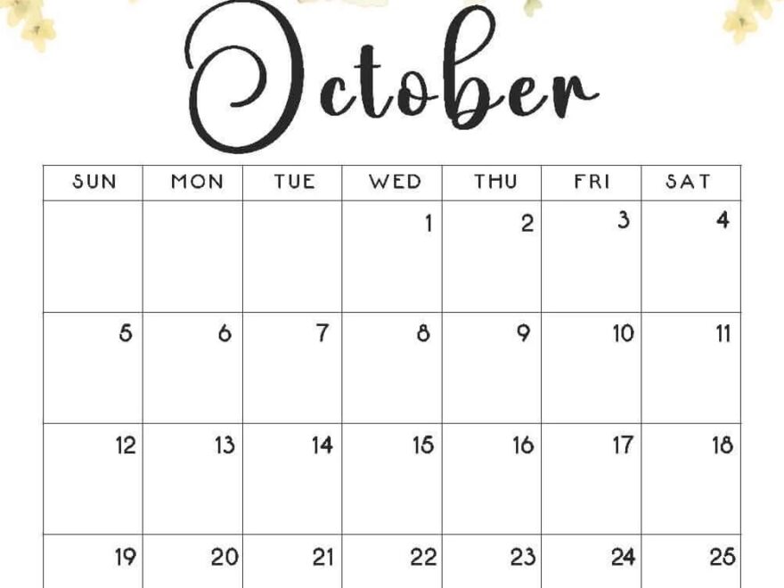 Free Printable October 2025 Calendars Calendarkart