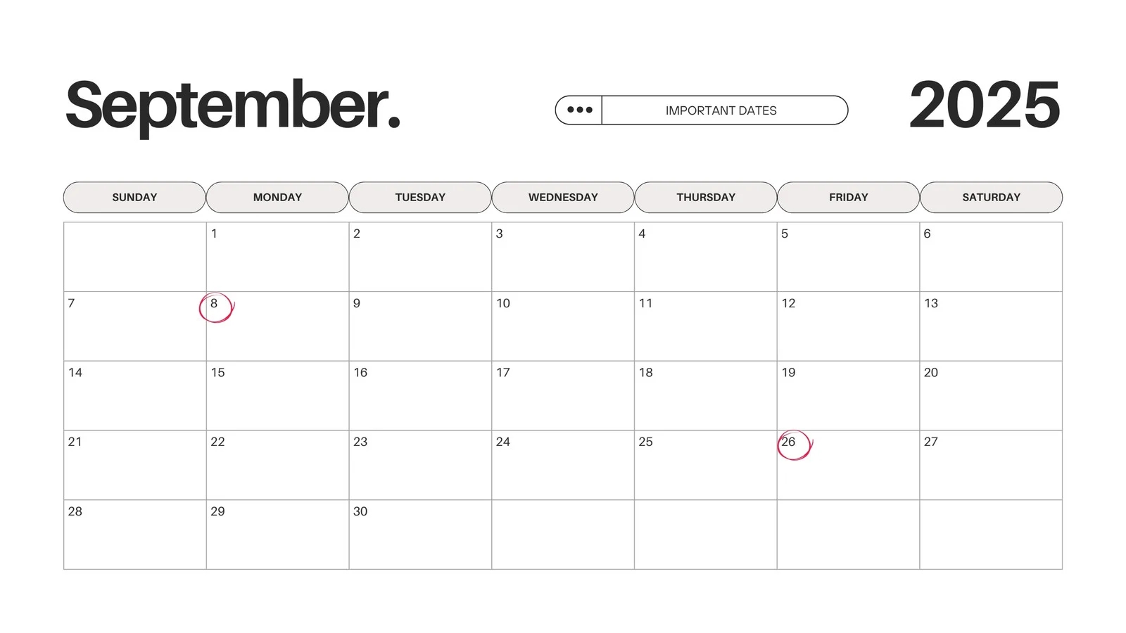 Free Printable September 2025 Calendar Templates Canva