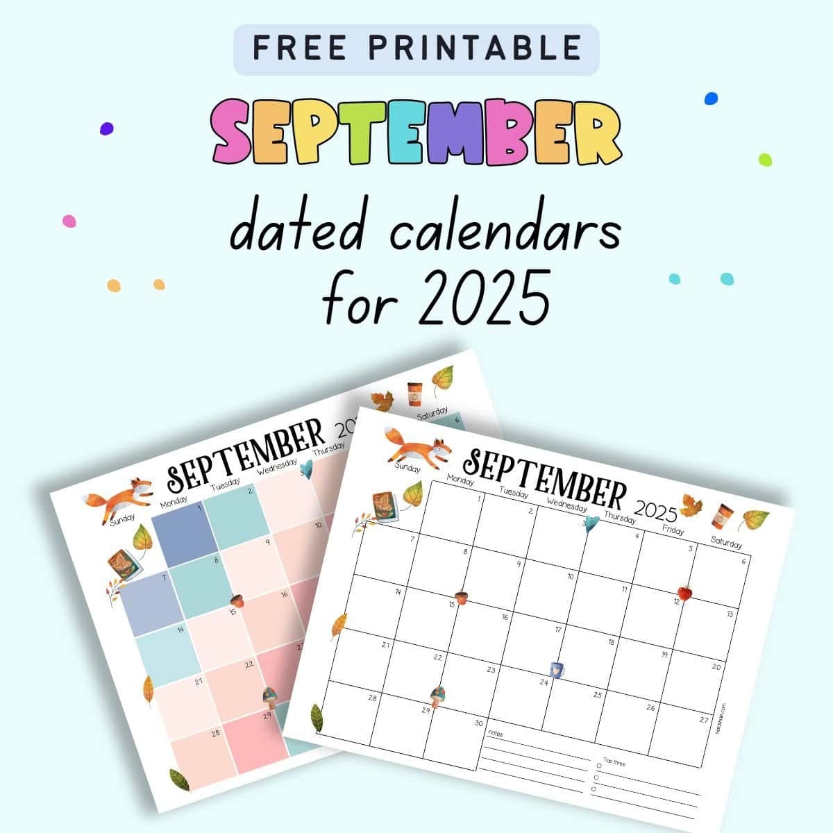 Downloadable September 2025 Calendar