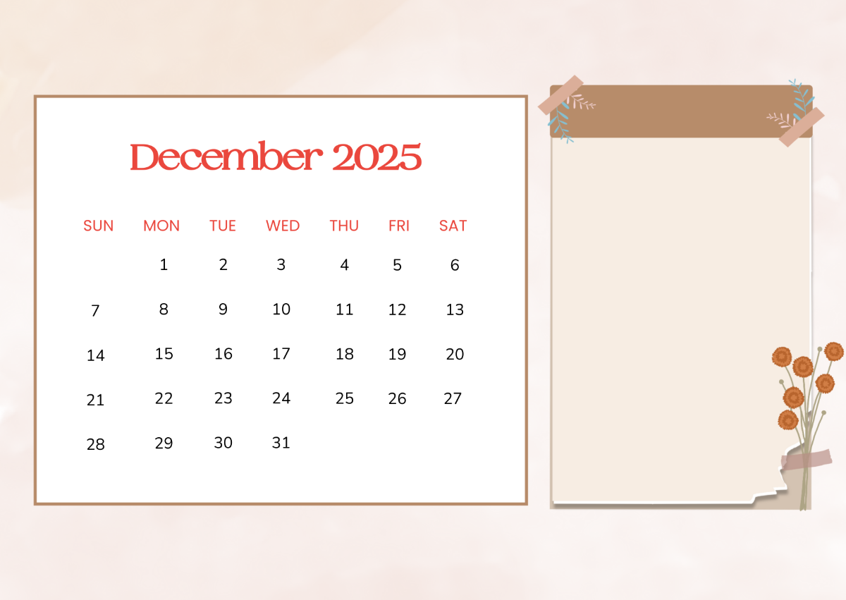 2025 December Wallpaper Calendar