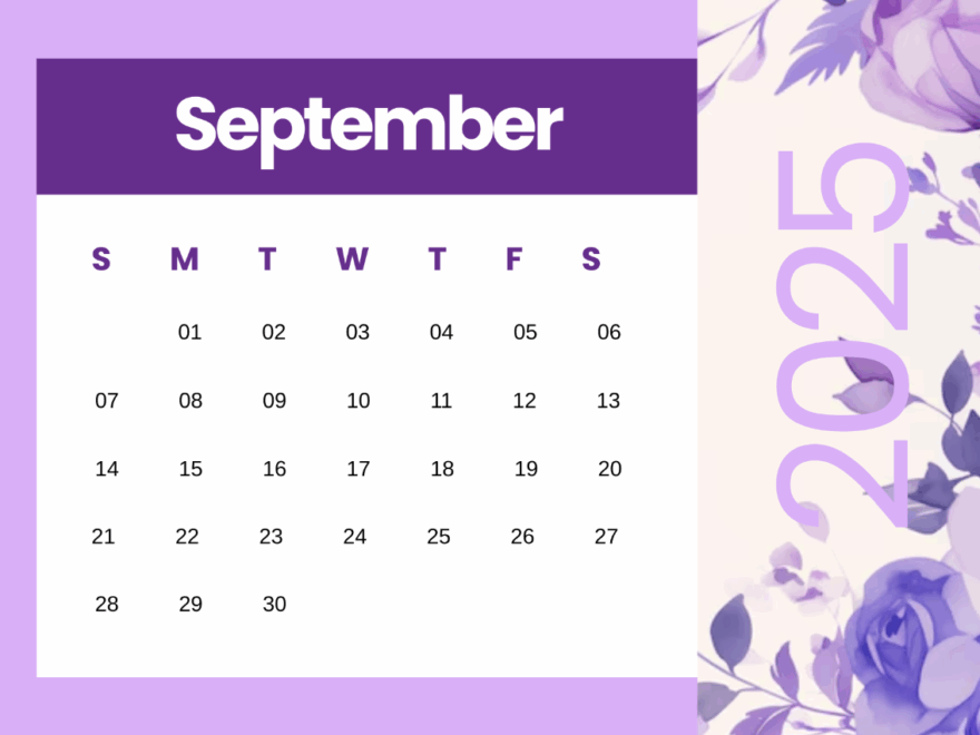 Free Sunday Start September 2025 Calendar Template To Edit Online