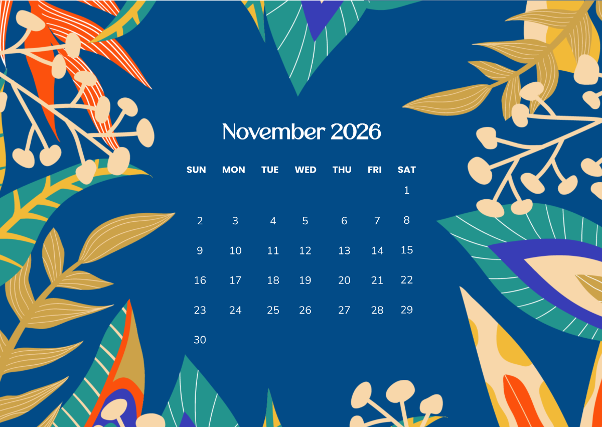 November Calendar Wallpaper 2025