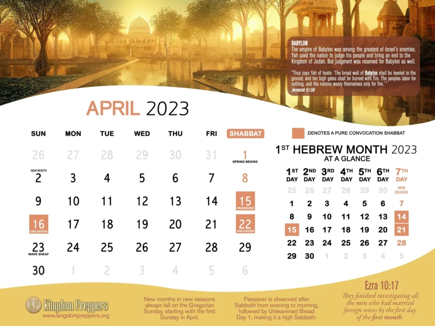 Hebrew Israelite Calendar 2023 2024 Kingdom Preppers