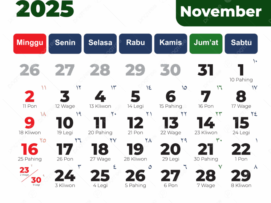 Hijri Calendar November 2025 Complete Vector Download 2025 Hijri Calendar November Complete Calendar PNG And Vector With Transparent Background For Free Download