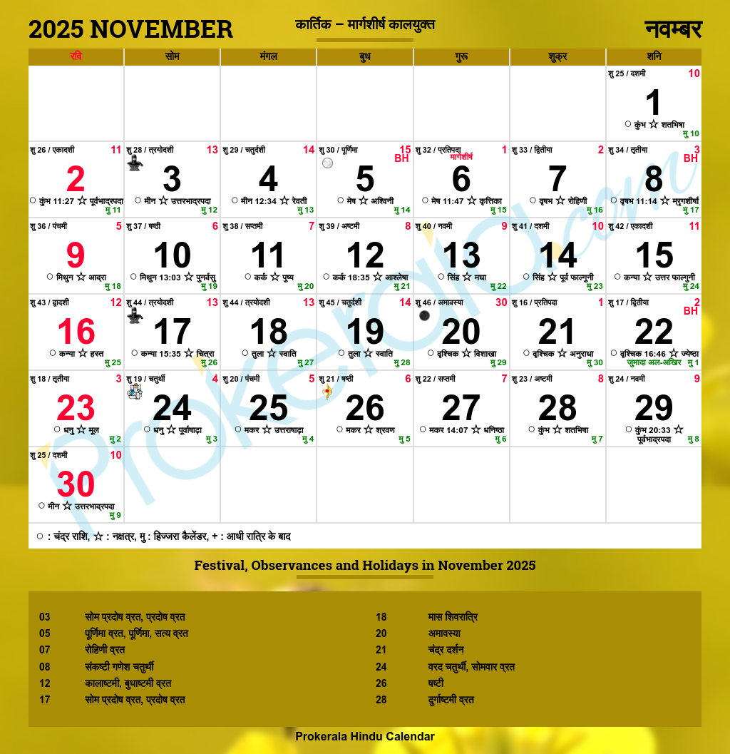 October To November 2025 Calendar