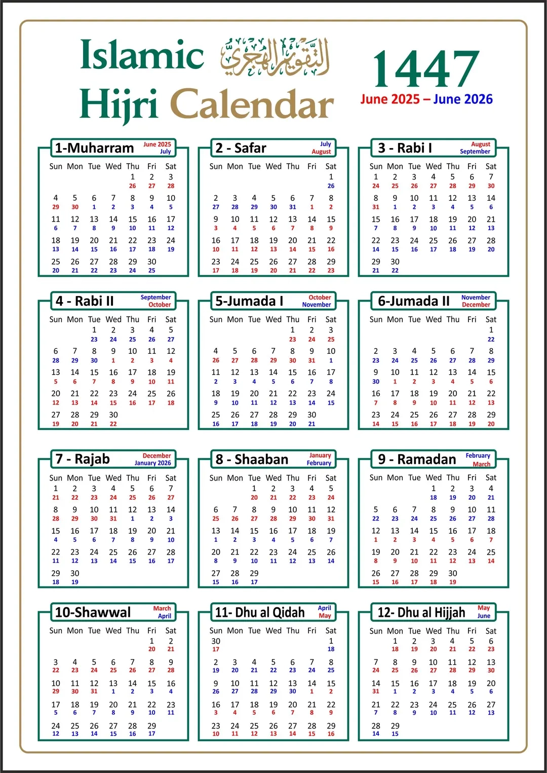 Gregorian To Hijri Calendar 2026