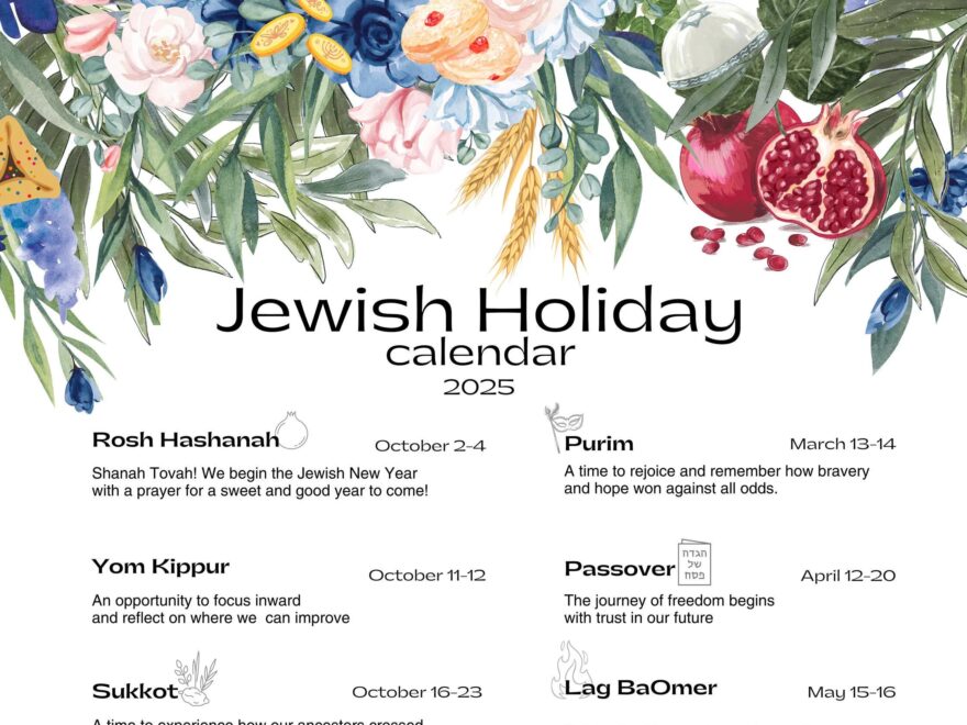 Jewish Holiday Calendar 2025 Hebrew Calendar Rosh Hashanah Gifts Jewish Prints Gift Judaica Prints Printable Jewish Calendar 5785 Etsy