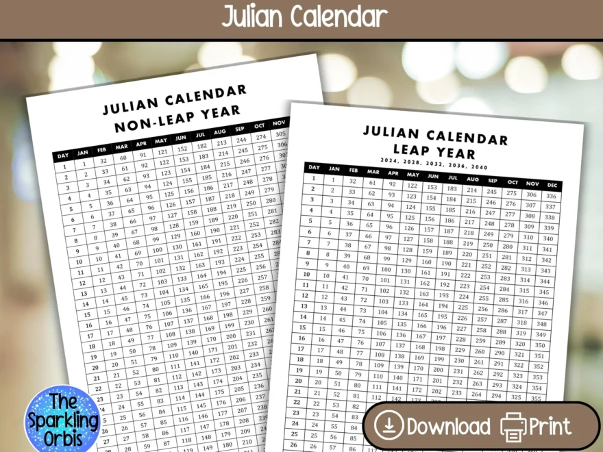 Julian Calendar Military Government Digital Download Printable PDF Leap Year And Non leap Year A4 Etsy