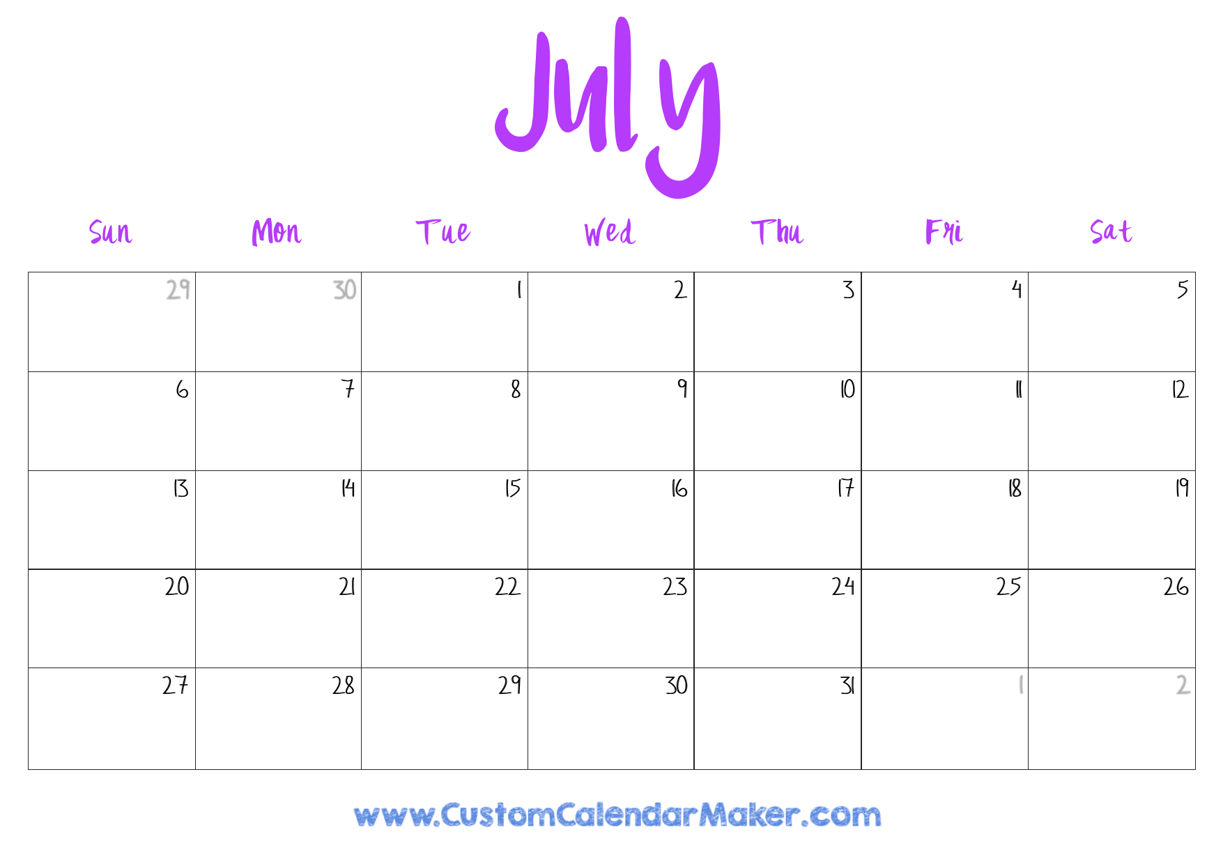July 2025 Calendar September 2025 Calendar
