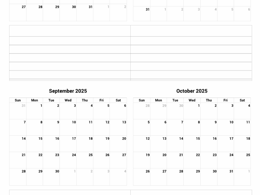 July To October 2025 Printable Calendar Custom Calendar Maker