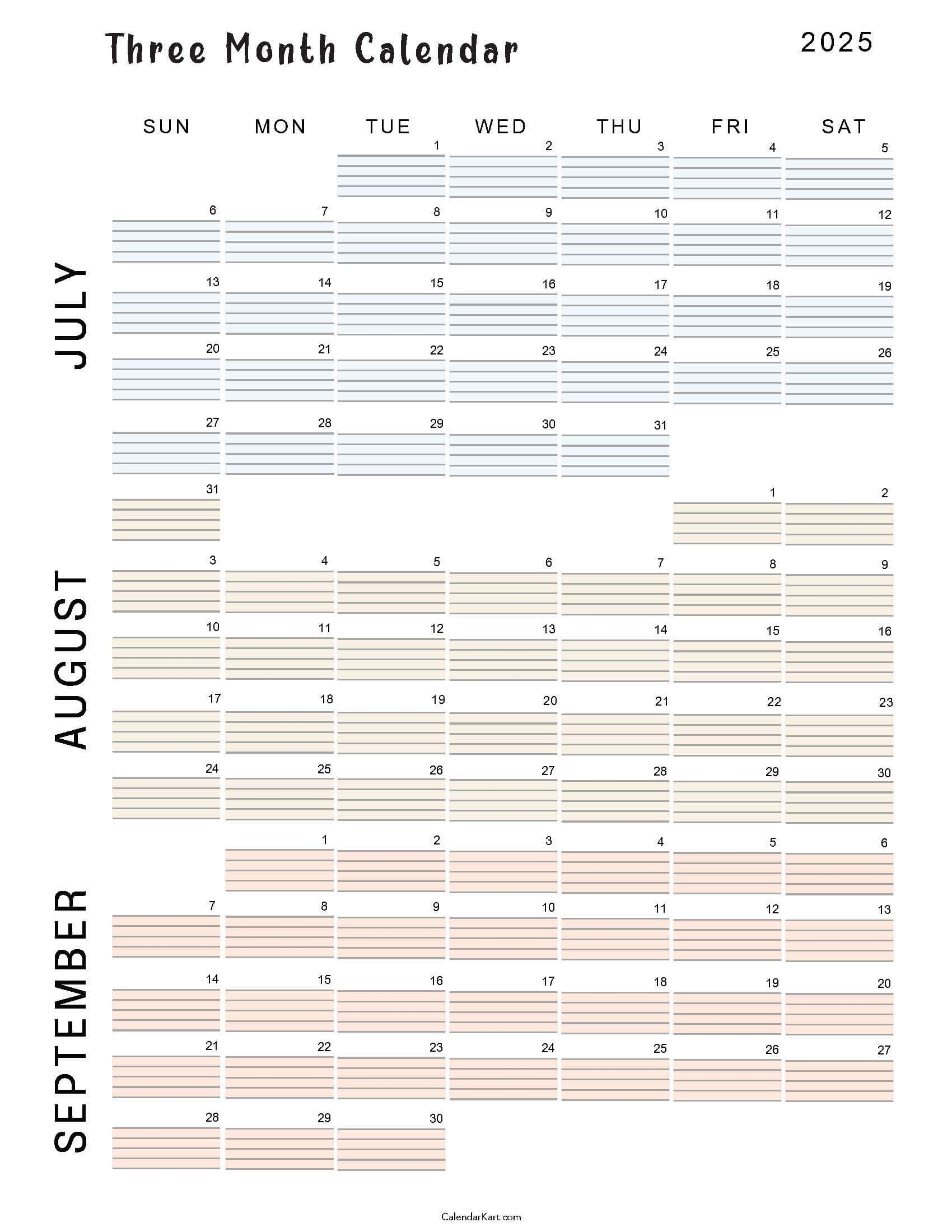 Free Printable Monthly Calendar September 2025