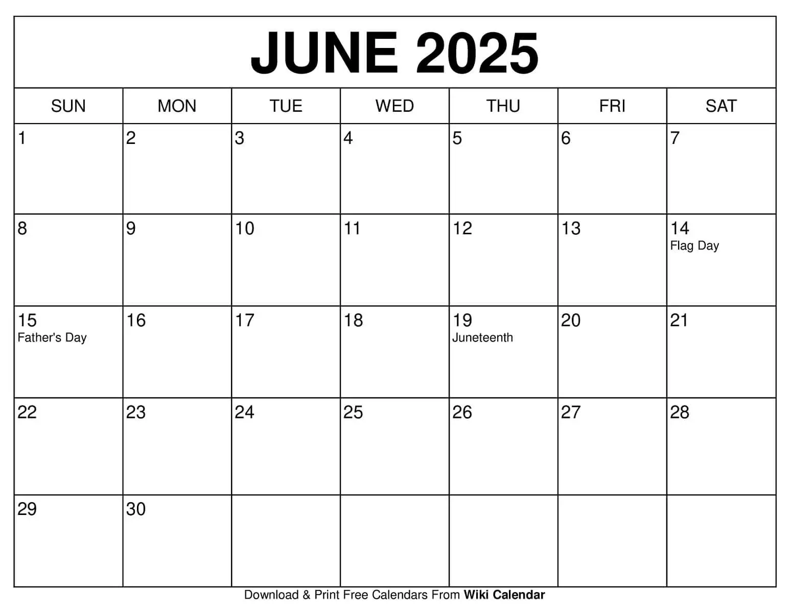 June 2025 Calendar Printable Templates More