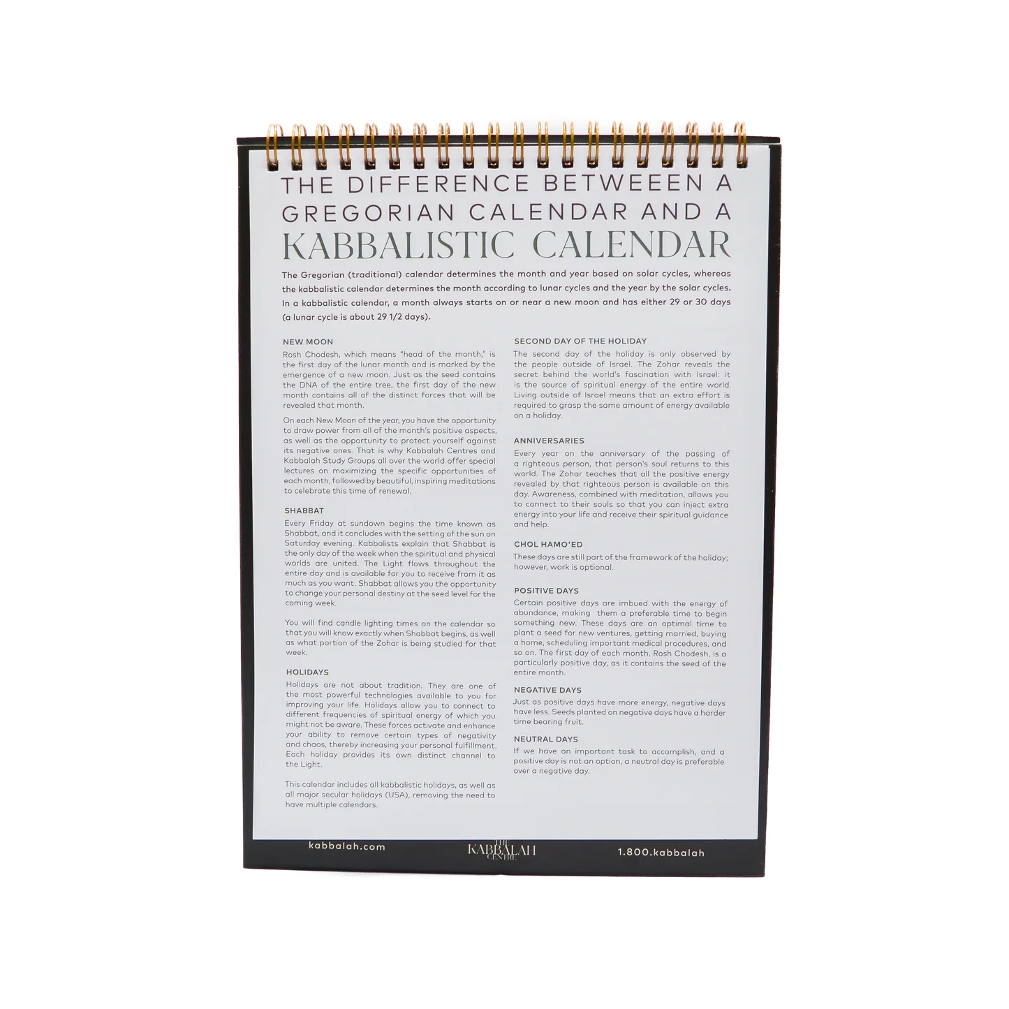 Kabbalistic Calendar Desktop 2025 2026 The Kabbalah Store US