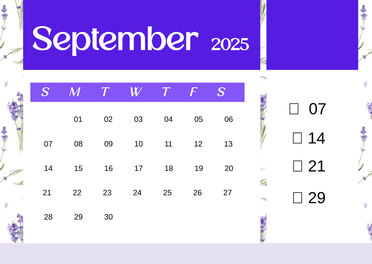 Landscape September 2025 Calendar Template To Download Template