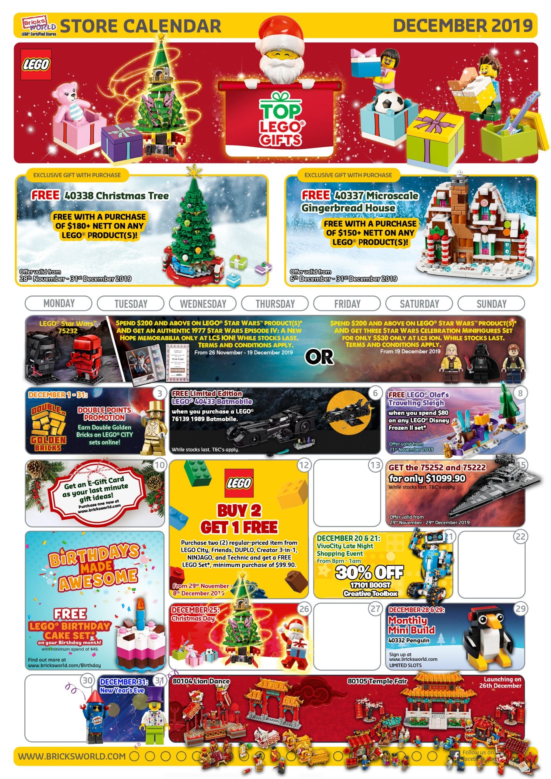 Lego Store Calendar October 2025