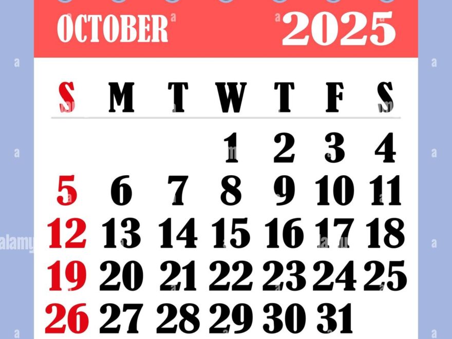 Letter Calendar For October 2025 The Week Begins On Sunday Time Planning And Schedule Concept Flat Design Removable Calendar For The Month Vecto Stock Vector Image Art Alamy