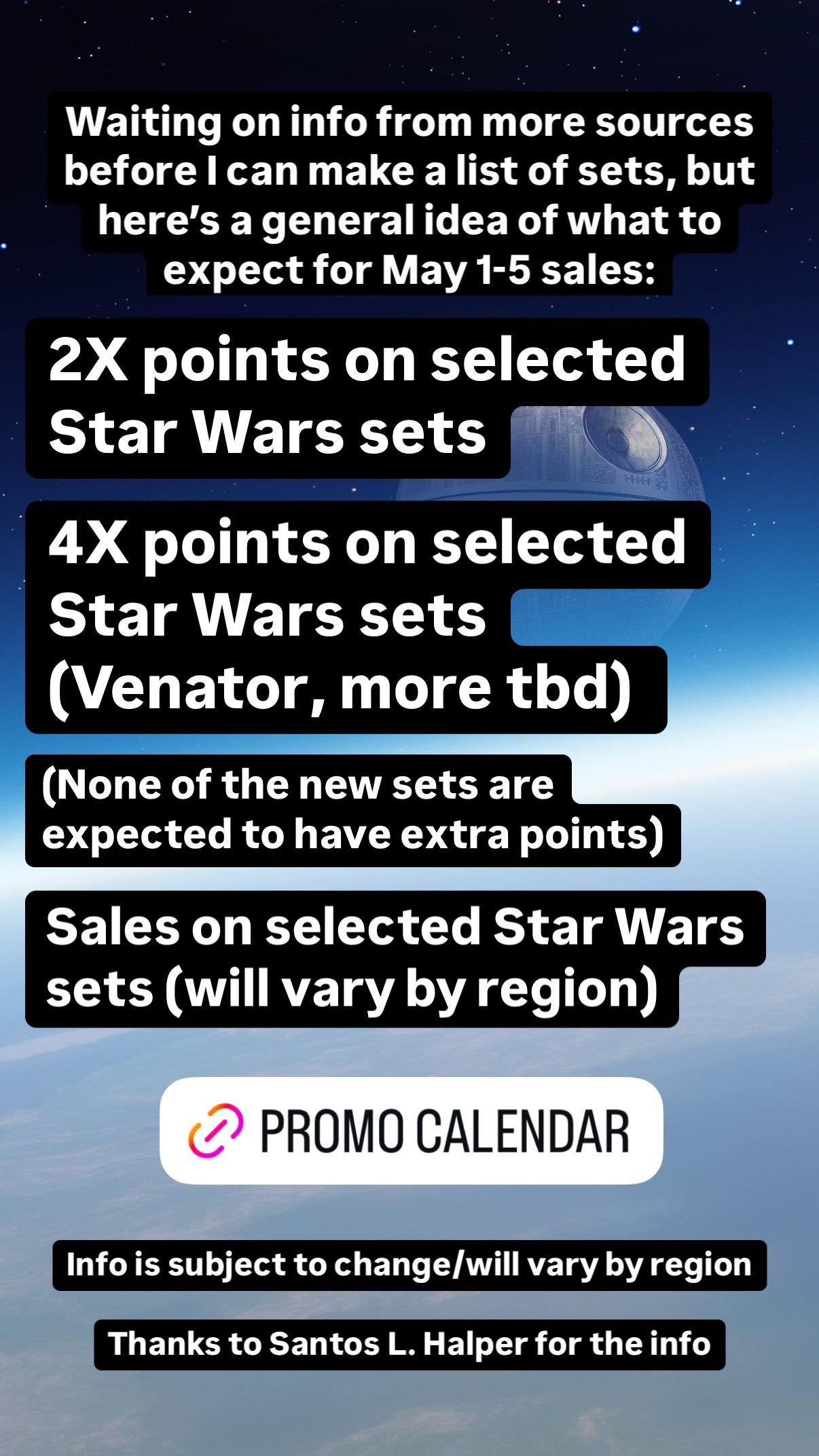 May The 4th 2025 Lego Sale Info May 1 5 R LegoStarWarsLeaks