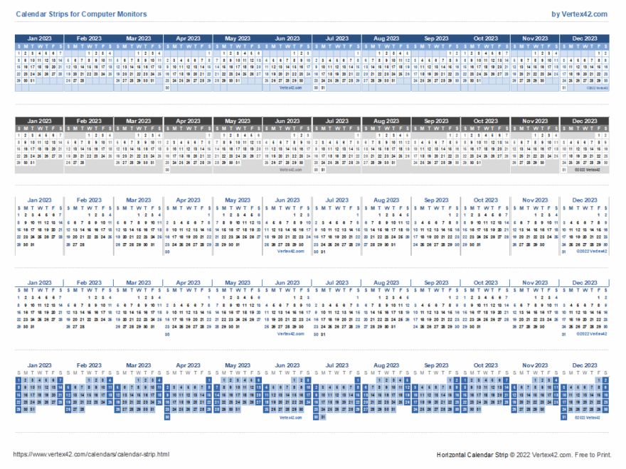 Monitor Calendar Strip Template